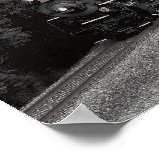 Vintager Dampfzug am Ohio Poster (Ecke)