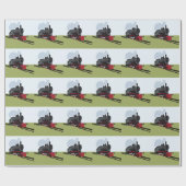 Vintager Dampfzug auf Bahnstrecke Kunst Geschenkpapier (Flach)