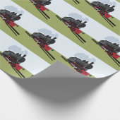 Vintager Dampfzug auf Bahnstrecke Kunst Geschenkpapier (Ecke)