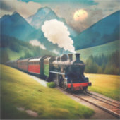 Vintager Dampfzug Aufkleber (Vorderseite)