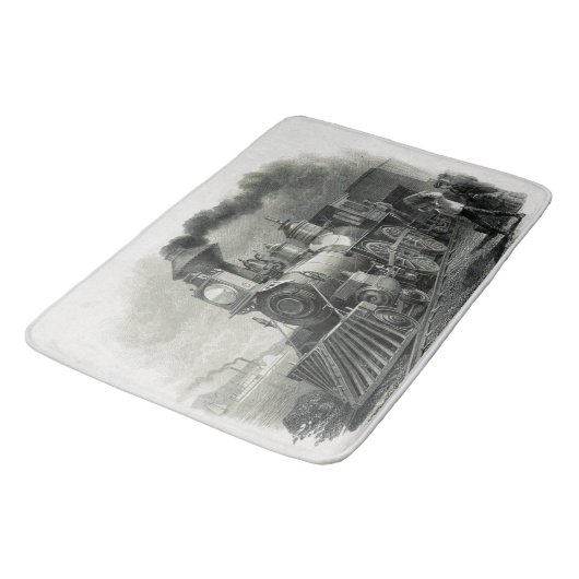 Vintager Dampfzug Badematte (Schrägansicht)