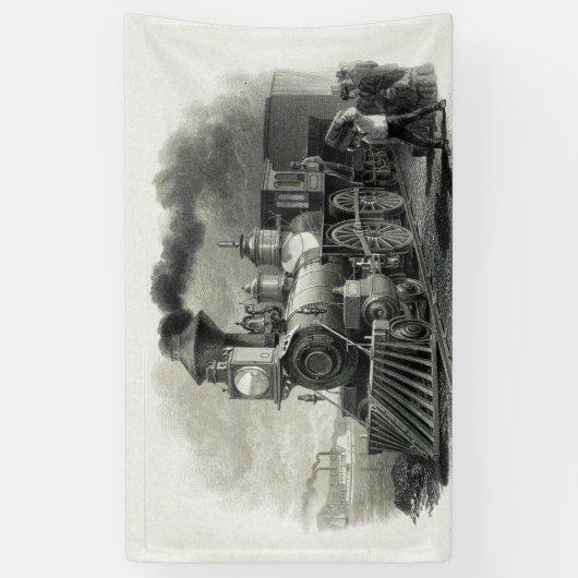 Vintager Dampfzug Banner (Vertikal)