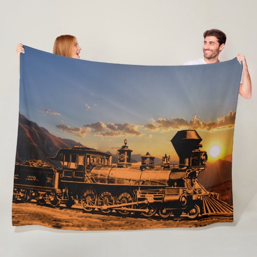 Vintager Dampfzug bei Sunset Locomotive CPRR 229 Fleecedecke (Beispiel)