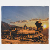 Vintager Dampfzug bei Sunset Locomotive CPRR 229 Fleecedecke (Vorderseite (Horizontal))