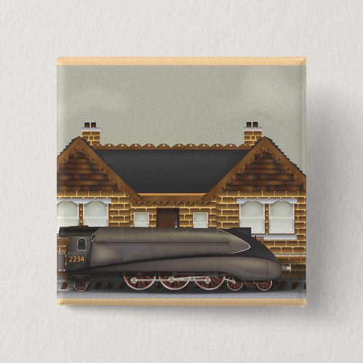 Vintager Dampfzug Button (Vorderseite)