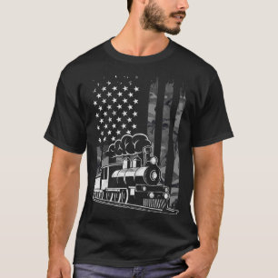 Vintager Dampfzug Camouflage USA T-Shirt