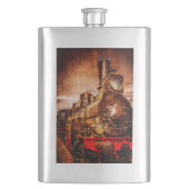 Vintager Dampfzug Flachmann (Vorderseite)