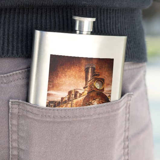 Vintager Dampfzug Flachmann (Beispiel)