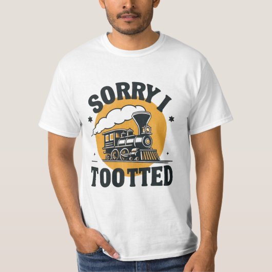 Vintager Dampfzug - Funny Tooting Pun Shirt (Vorderseite)