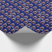 Vintager Dampfzug Geschenkpapier (Ecke)