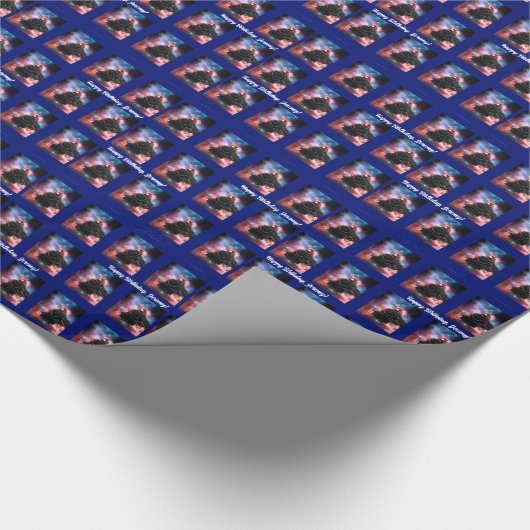 Vintager Dampfzug Geschenkpapier (Ecke)