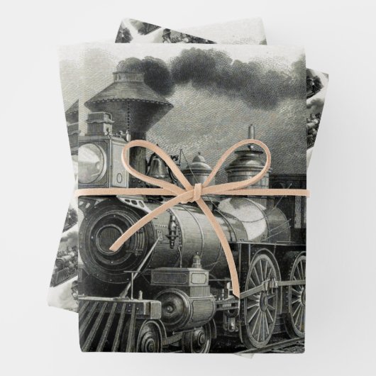 Vintager Dampfzug Geschenkpapier Set (Beispiel)