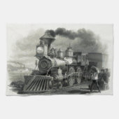 Vintager Dampfzug Geschirrtuch (Horizontal)