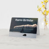 Vintager Dampfzug Happy Geburtstag Karte (Gelbe Blume)