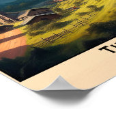 Vintager Dampfzug in den patagonischen Bergen Poster (Ecke)