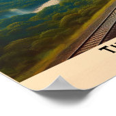 Vintager Dampfzug in den patagonischen Bergen Poster (Ecke)