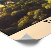 Vintager Dampfzug in den patagonischen Bergen Poster (Ecke)