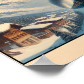 Vintager Dampfzug in den Snowy Alpen Poster (Ecke)