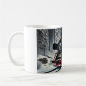 Vintager Dampfzug in einem Schneewald Kaffeetasse (Links)