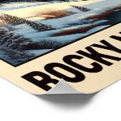 Vintager Dampfzug in einer Bergwelt Poster (Ecke)