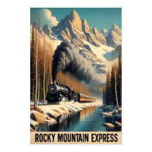 Vintager Dampfzug in einer Bergwelt