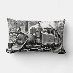 Vintager Dampfzug in Schwarz/Weiß Motor Lendenkissen