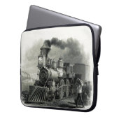 Vintager Dampfzug Laptopschutzhülle (Vorderseite Links)