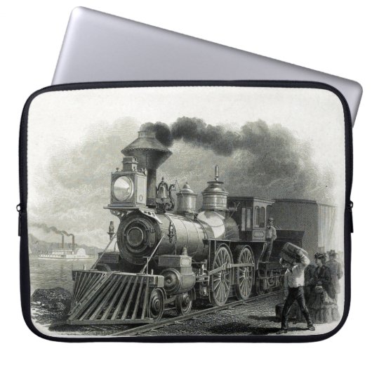 Vintager Dampfzug Laptopschutzhülle (Vorderseite)