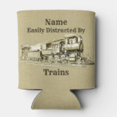 Vintager Dampfzug, leicht ablenkbar, Name hinzufüg Dosenkühler (Rückseite)