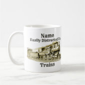Vintager Dampfzug, leicht ablenkbar, Name hinzufüg Kaffeetasse (Links)