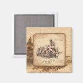 Vintager Dampfzug / Lokomotive Art. Fahrergeschenk Magnet (Vorderseite/Rückseite)
