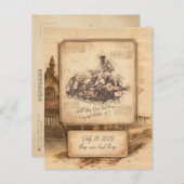 Vintager Dampfzug / Lokomotive Art. Fahrergeschenk Postkarte (Vorne/Hinten)