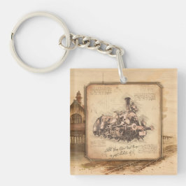 Vintager Dampfzug / Lokomotive Art. Fahrergeschenk Schlüsselanhänger