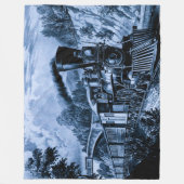 Vintager Dampfzug Motor Bahn Fleecedecke (Vorderseite)