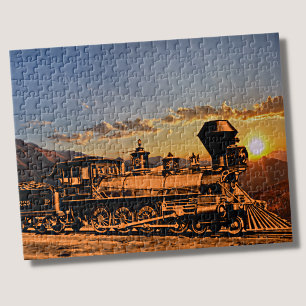 Vintager Dampfzug Motor CPRR 229 Eisenbahn Puzzle