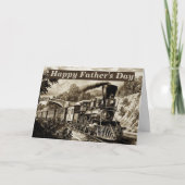 Vintager Dampfzug Motor Happy Vathers Day Karte (Vorderseite)
