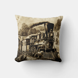 Vintager Dampfzug Motor Kissen