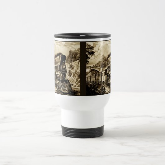 Vintager Dampfzug Motor Reisebecher (Mittel)