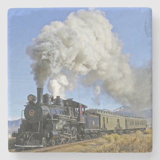 Vintager Dampfzug Motor Steinuntersetzer (Vorderseite)