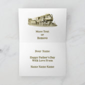 Vintager Dampfzug Motor Vatertag Karte (Innenseite)