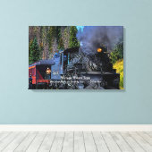 Vintager Dampfzug - Name hinzufügen Leinwanddruck (Insitu (Holzboden))