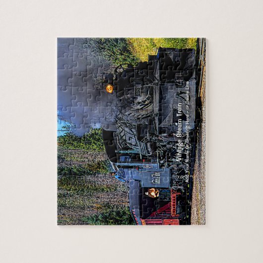 Vintager Dampfzug - Name hinzufügen Puzzle (Vertikal)
