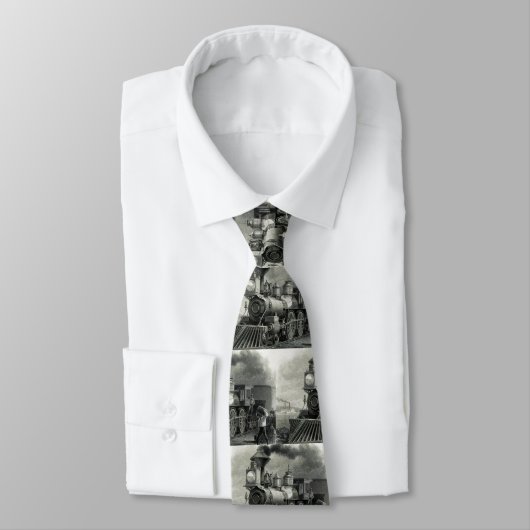 Vintager Dampfzug Necktie Krawatte (Gebunden)