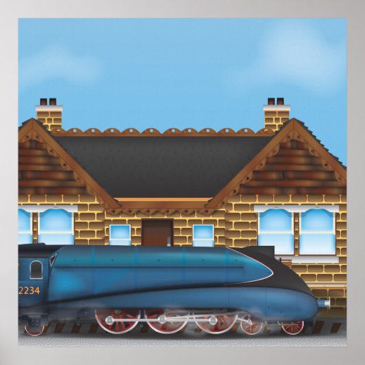Vintager Dampfzug Poster (Vorne)