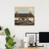 Vintager Dampfzug Poster (Heimbüro)