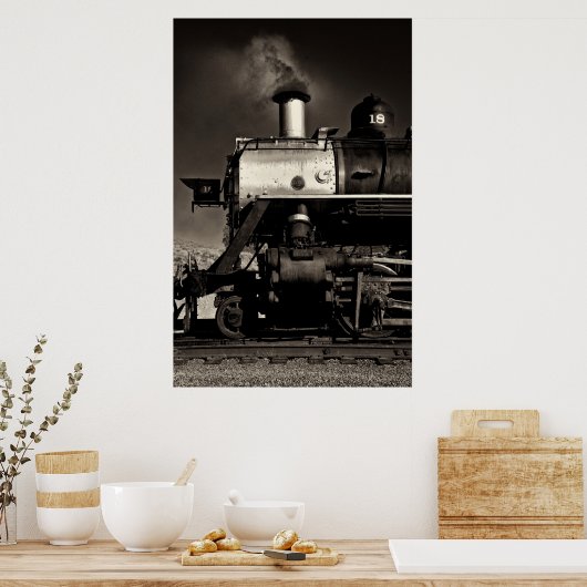 Vintager Dampfzug Poster (Küche)