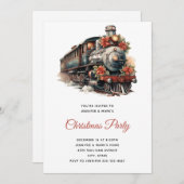 Vintager Dampfzug Traditionelles Party Einladung (Vorne/Hinten)