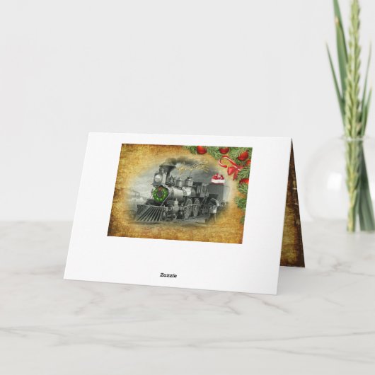 Vintager Dampfzug Weihnachten (Rückseite)
