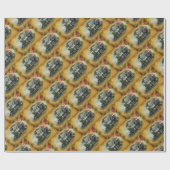 Vintager Dampfzug Weihnachten Geschenkpapier (Flach)