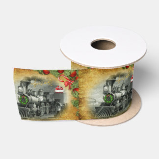 Vintager Dampfzug Weihnachten Satinband